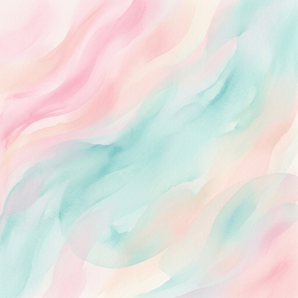 Abstract watercolor background with soft pastel pink, blue, and peach hues